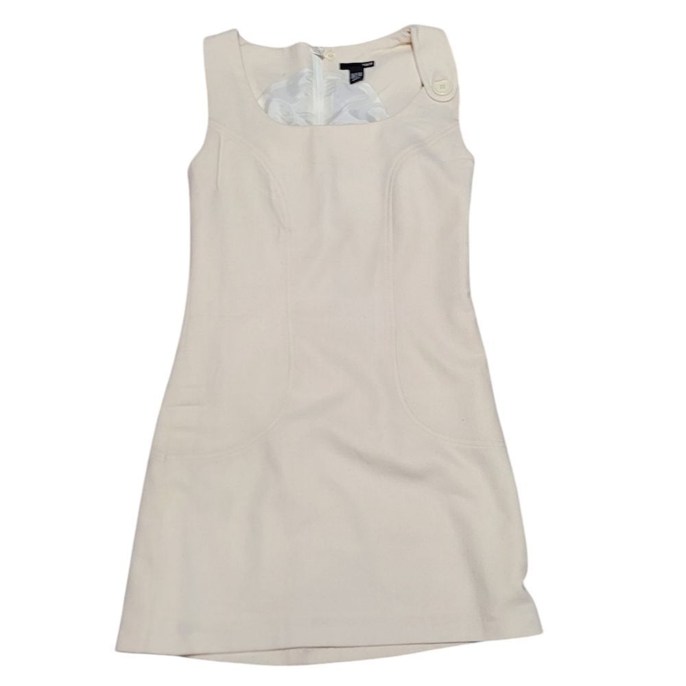 H&M Cream (One Button Shoulder) Structured Shift Dress